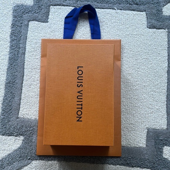 Louis Vuitton Orange Gift Boxes and Bag with Blue Handles